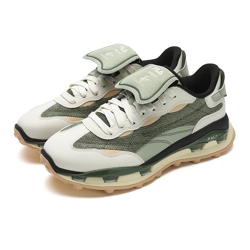 Кроссовки FILA KM2 Удобная Аbrasion-Resistant Низкий Топ Повседневная Обувь Мужская Серый Зеленый - изображение 2