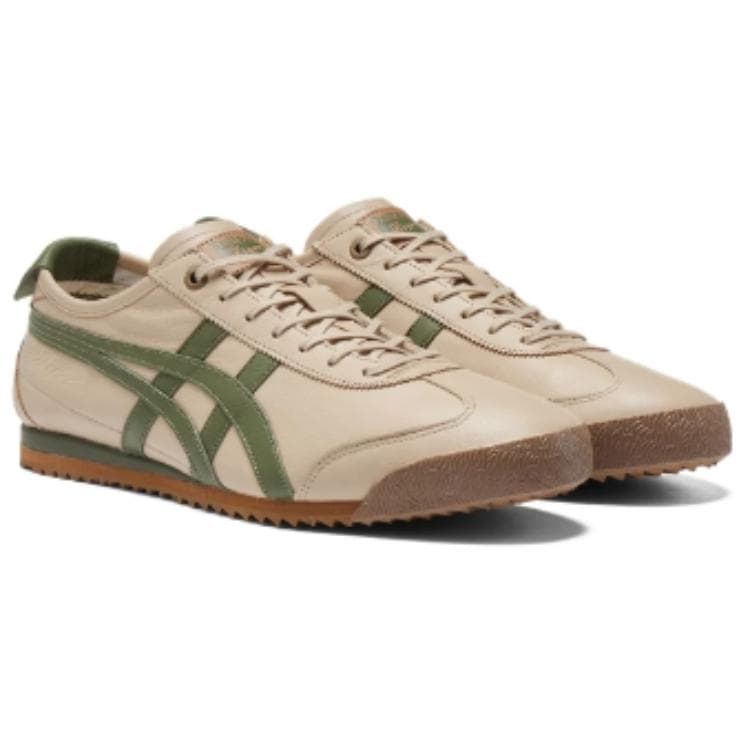 Кроссовки Onitsuka Tiger MEXICO 66 SD Низкий Топ Повседневная Обувь Унисекс Бежевый Зеленый - изображение 3