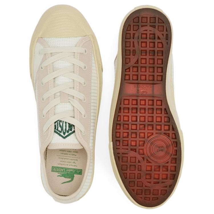 Кроссовки LACOSTE Противоскользящая Износостойкая Низкий Топ Повседневная Обувь Мужская Белый Коричневый - изображение 4