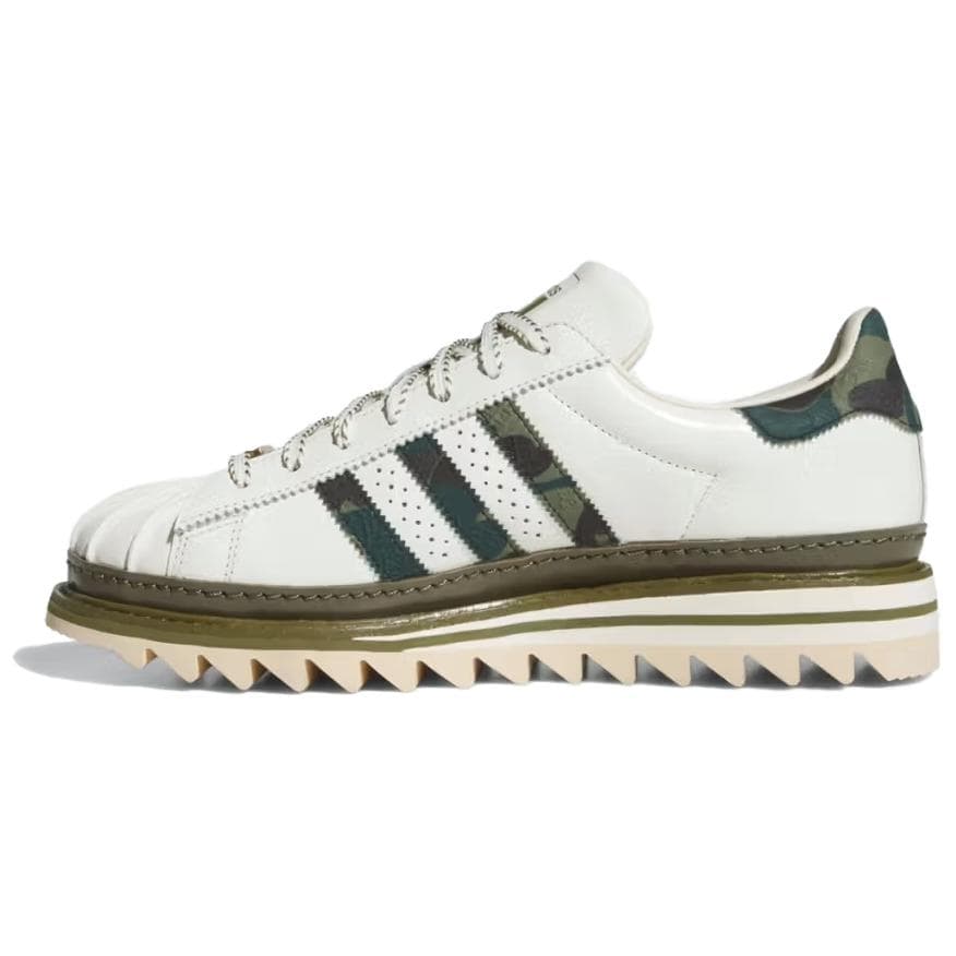 Кроссовки Adidas Originals X CLOT X BAPE Superstar Low Повседневная обувь Унисекс Белая - изображение 3