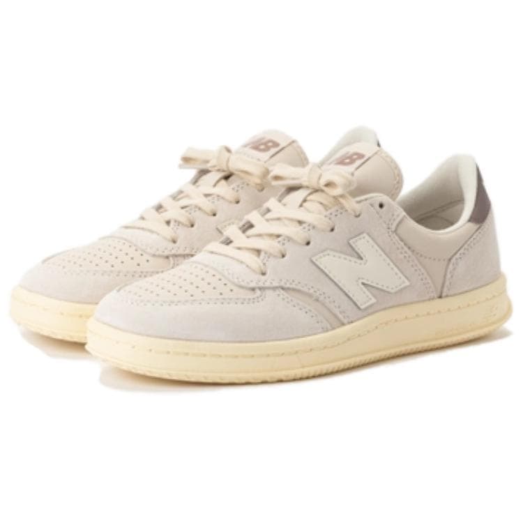 Кроссовки New Balance NB T500 Замша Низкий Верх Повседневная Обувь Унисекс Бежевый - изображение 2