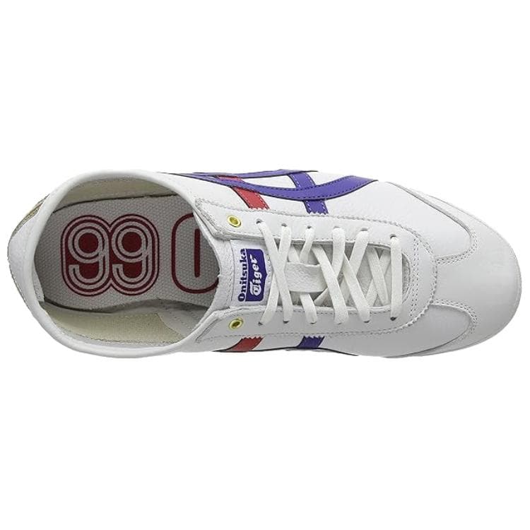 Кроссовки Onitsuka Tiger MEXICO 66 Устойчивый к истиранию Низкий верх Повседневная обувь Унисекс Белый Синий - изображение 4