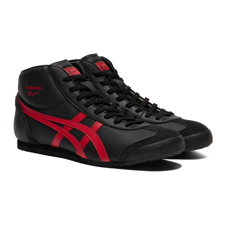 Кроссовки Onitsuka Tiger Mexico Mid Runner Кожа MID Повседневная обувь Унисекс Черный Красный - изображение 3
