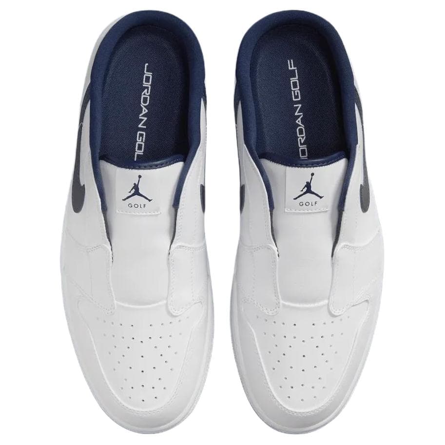 Кроссовки Jordan Air Jordan 1 Low Топ Обувь для гольфа Мужская Белая и Синяя - изображение 4