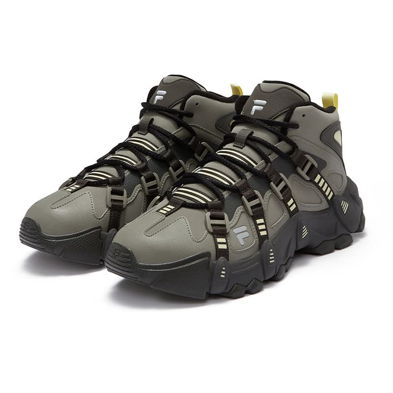 Кроссовки FILA FUSION EXOCET Mountains Shoes MID Топ Повседневная обувь Мужская Зеленая Серая - изображение 3
