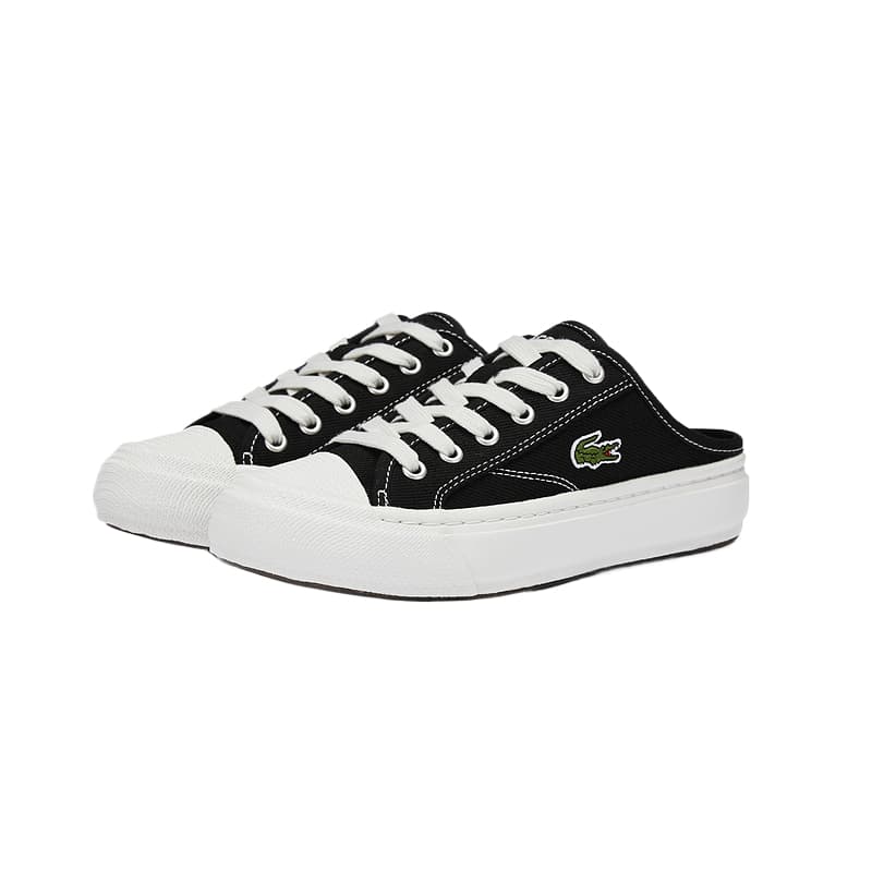Кроссовки LACOSTE Холст Амортизация Износостойкий Низкий Топ Повседневная Обувь Женская Черная - изображение 4
