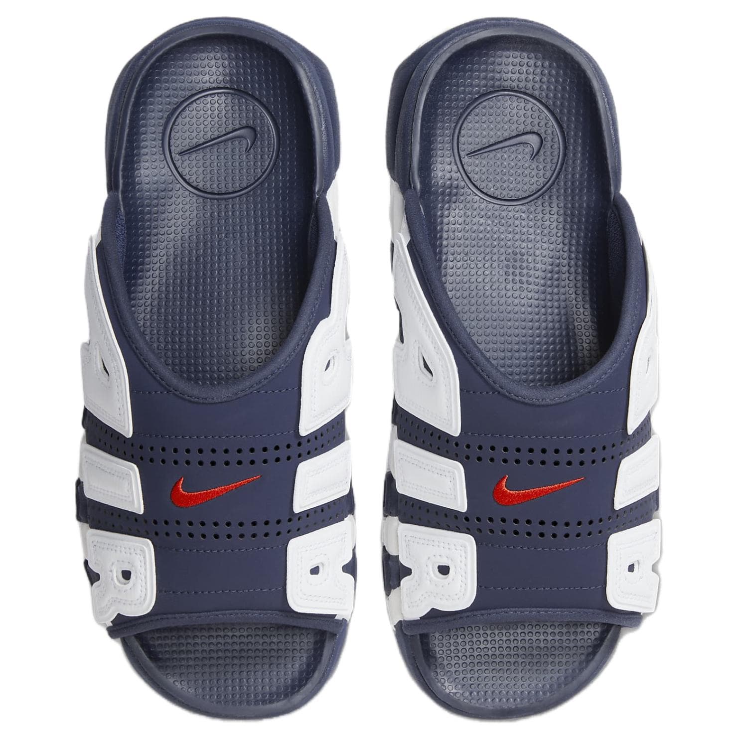 Сандалии Nike Air More Uptempo Шлепанцы Мужские Синие Белые Азиатская Версия - изображение 3