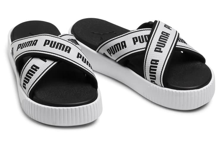Сандалии PUMA Platform Slides Black White - изображение 3
