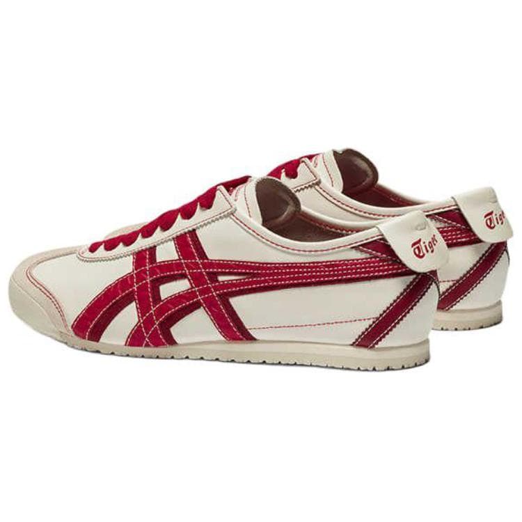 Кроссовки Onitsuka Tiger MEXICO 66 Противоскользящая Устойчивая к истиранию Низкий Верх Повседневная Обувь Унисекс Белый Красный - изображение 3