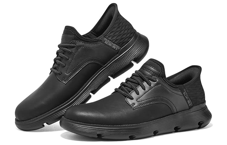 Ботинки Skechers Garza Устойчивая к истиранию Низкая Повседневная Обувь Мужская Черная - изображение 4