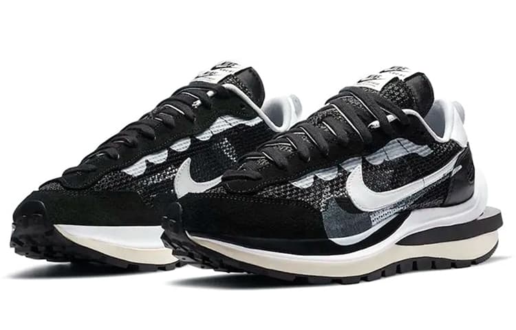 Кроссовки Sacai x Nike VaporWaffle Black White - изображение 3