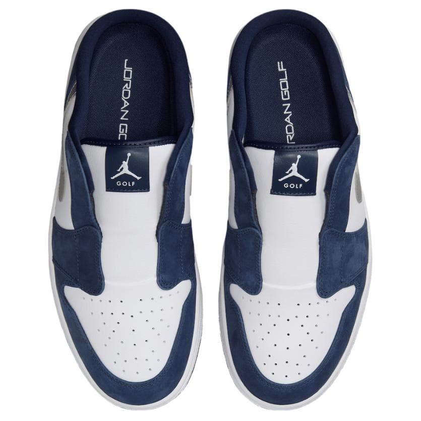 Кроссовки Jordan Air Jordan 1 Кожа Дышащий Low Топ Повседневная обувь Мужской Белый и синий цвет - изображение 4