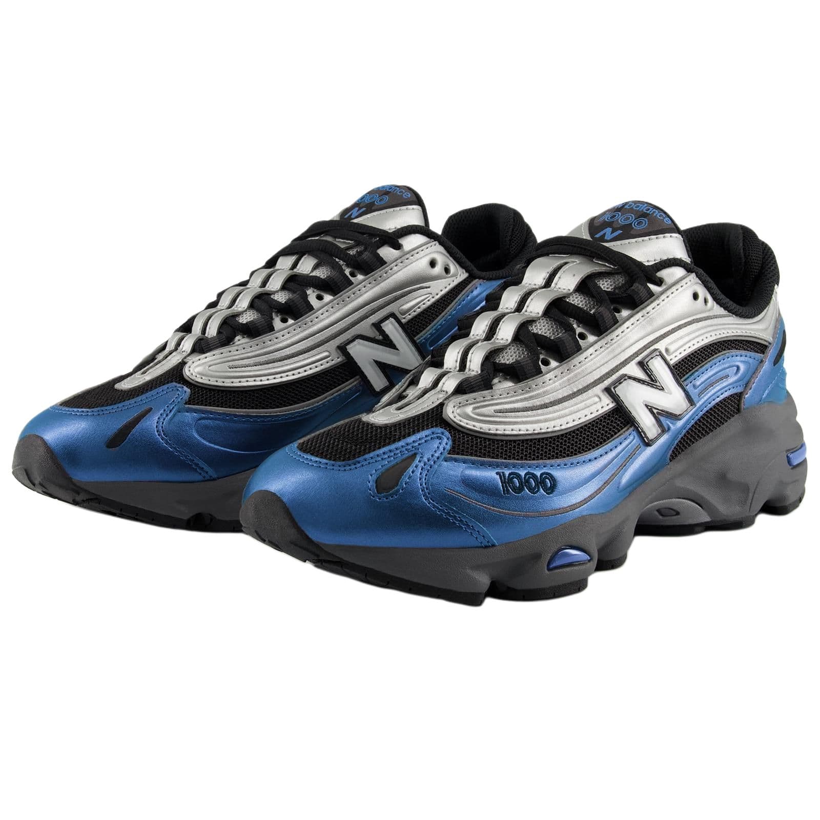 Кроссовки New Balance 1000 Устойчивый к истиранию Низкий Топ Повседневная обувь Унисекс Синий и Серебряный Черный - изображение 3