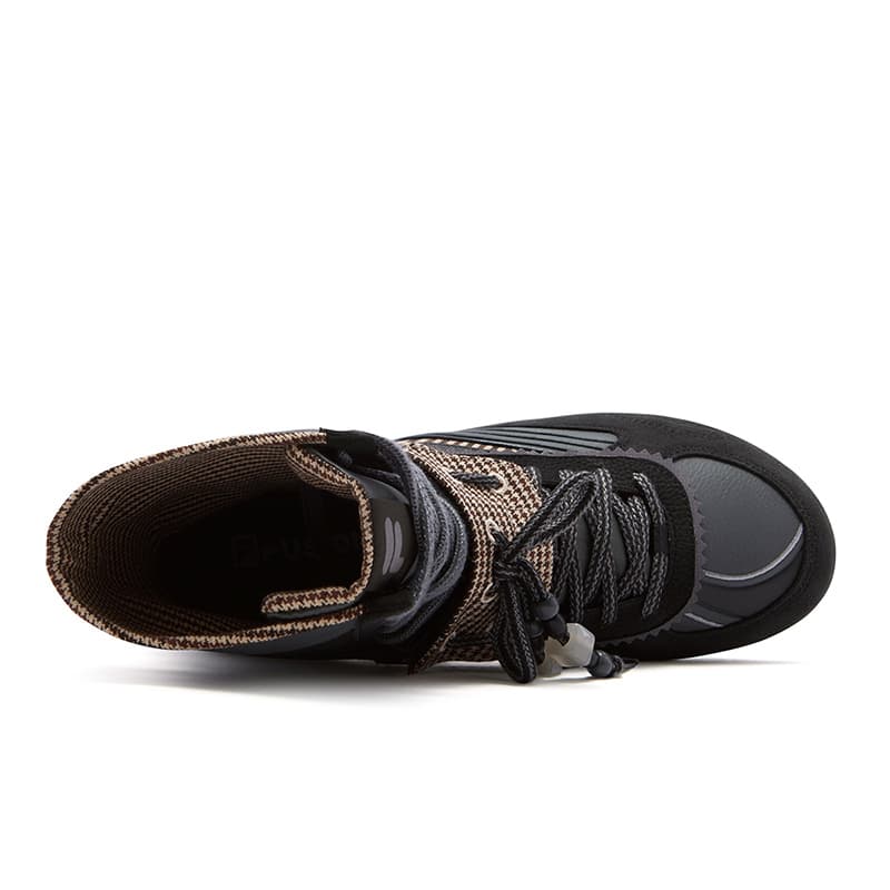 Кроссовки FILA FUSION FLORA MID Синтетическая кожа Спилок коровьей кожи MID Топ Повседневная обувь Женская Теневой черный Серый - изображение 4