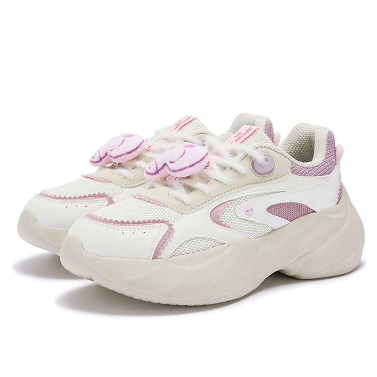 Кроссовки 361° XIAOZHUPEIQI Penguin Shoes Устойчивые к износу Амортизация Низкий верх Повседневная обувь Женская Пыльно-розовый - изображение 3
