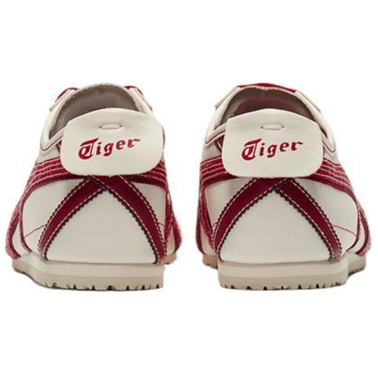 Кроссовки Onitsuka Tiger MEXICO 66 Противоскользящая Устойчивая к истиранию Низкий Верх Повседневная Обувь Унисекс Белый Красный - изображение 5