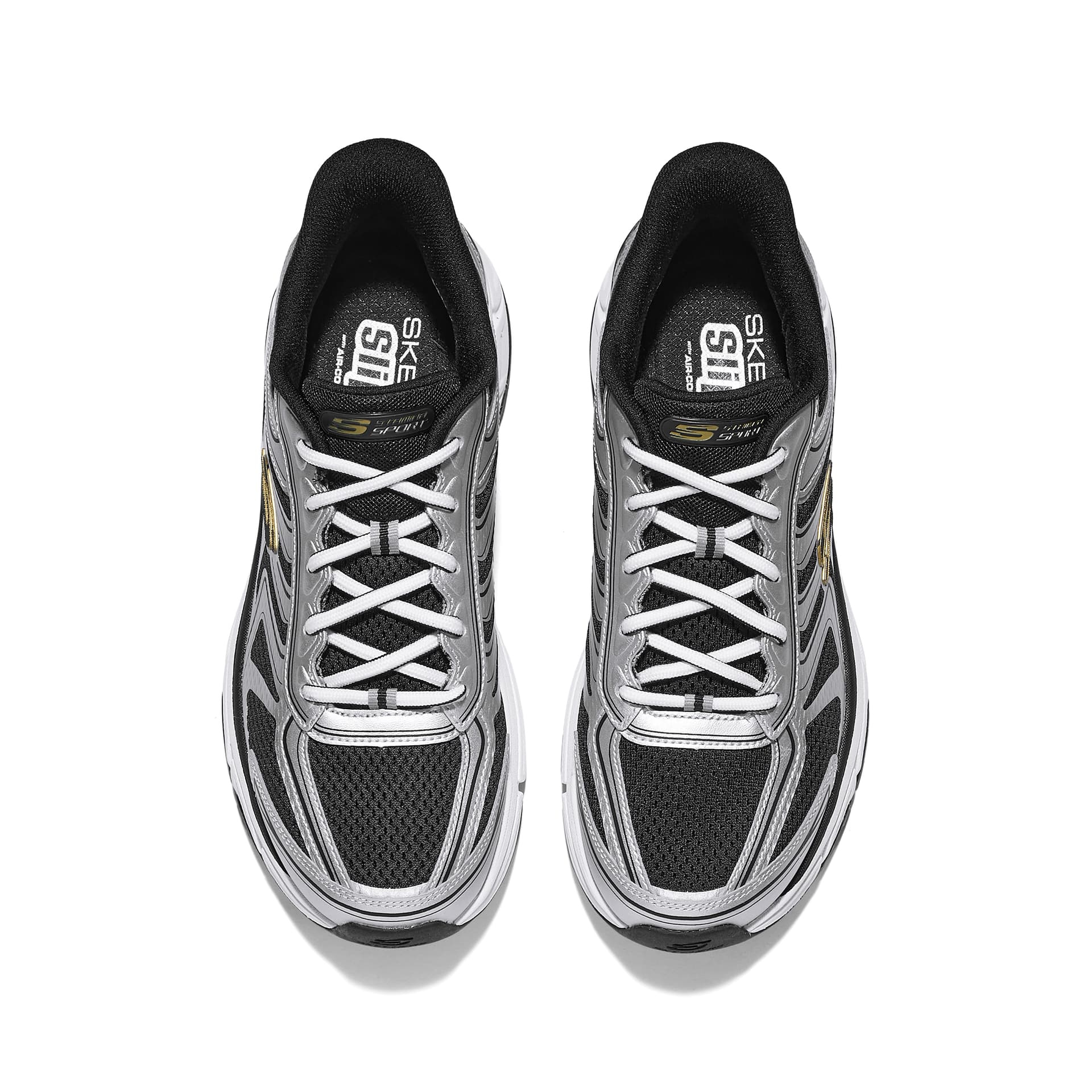 Кроссовки Skechers Серебряный Панель Легкий Low Топ Повседневная обувь Мужской Серебряный - изображение 4