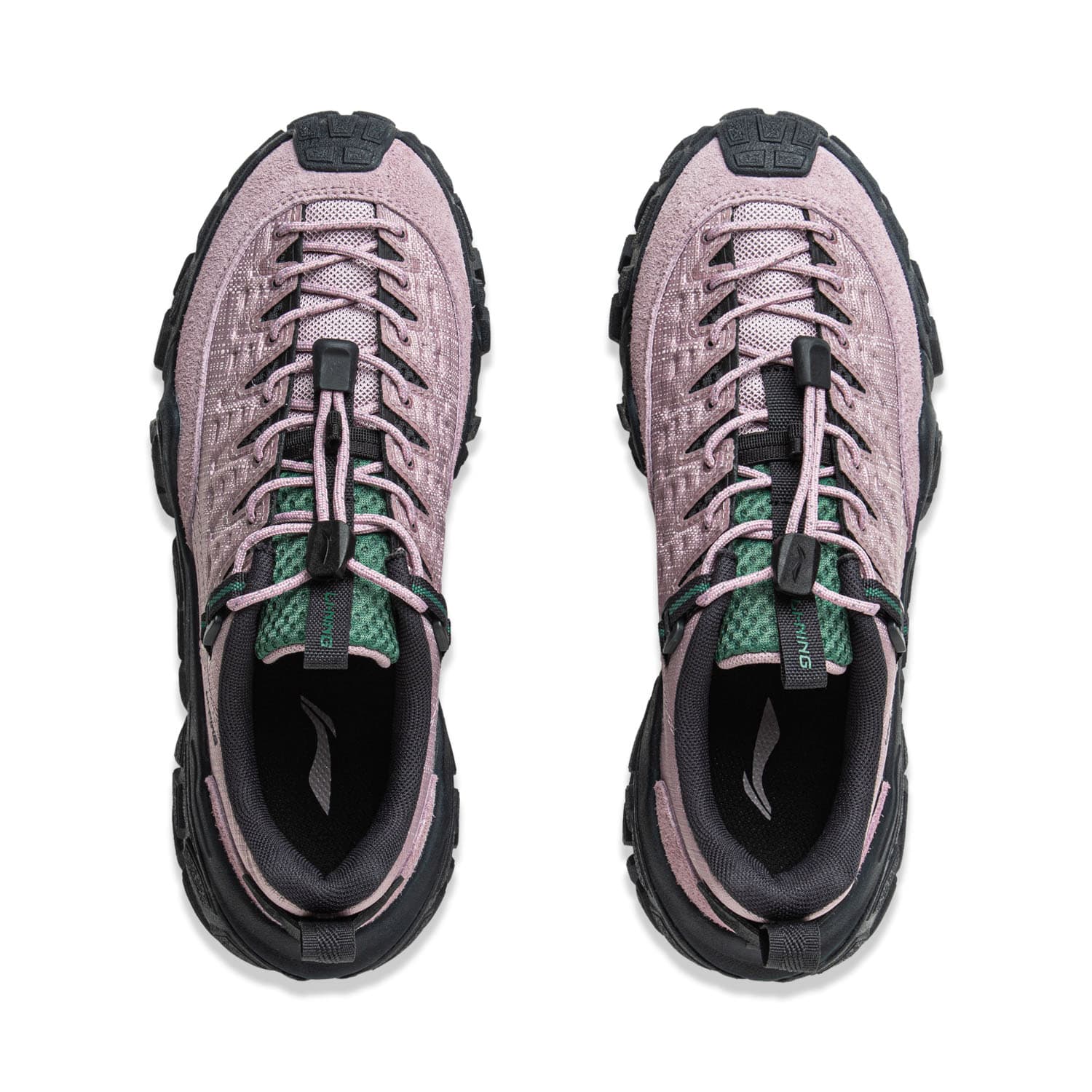 Кроссовки Li-Ning Дюна Горный стиль Универсальный винтаж на платформе Увеличение роста Модный тренд Лоу-топы Повседневная обувь Женские Графитово-фиолетовый - изображение 4
