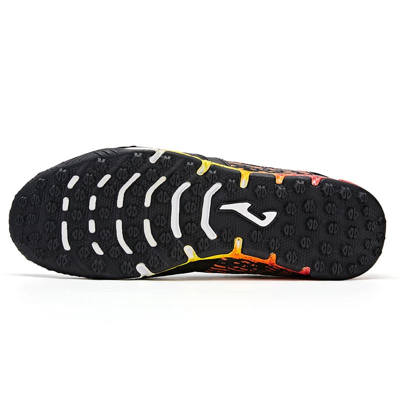 Кроссовки для футбола Joma TF Шипы Искусственные Шипы Синтетическая Кожа Футбольные Бутсы Мужские Черные и Оранжевые - изображение 5