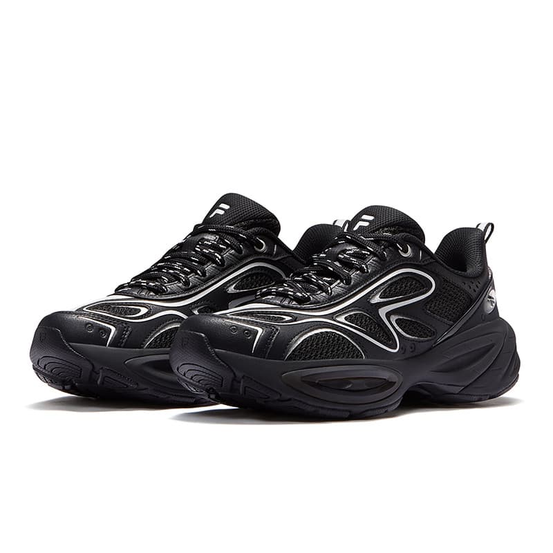 Кроссовки FILA FUSION BUZZARD II Meteorite Shoes 2 Low Топ Повседневная обувь Женские Черно-серебро - изображение 2