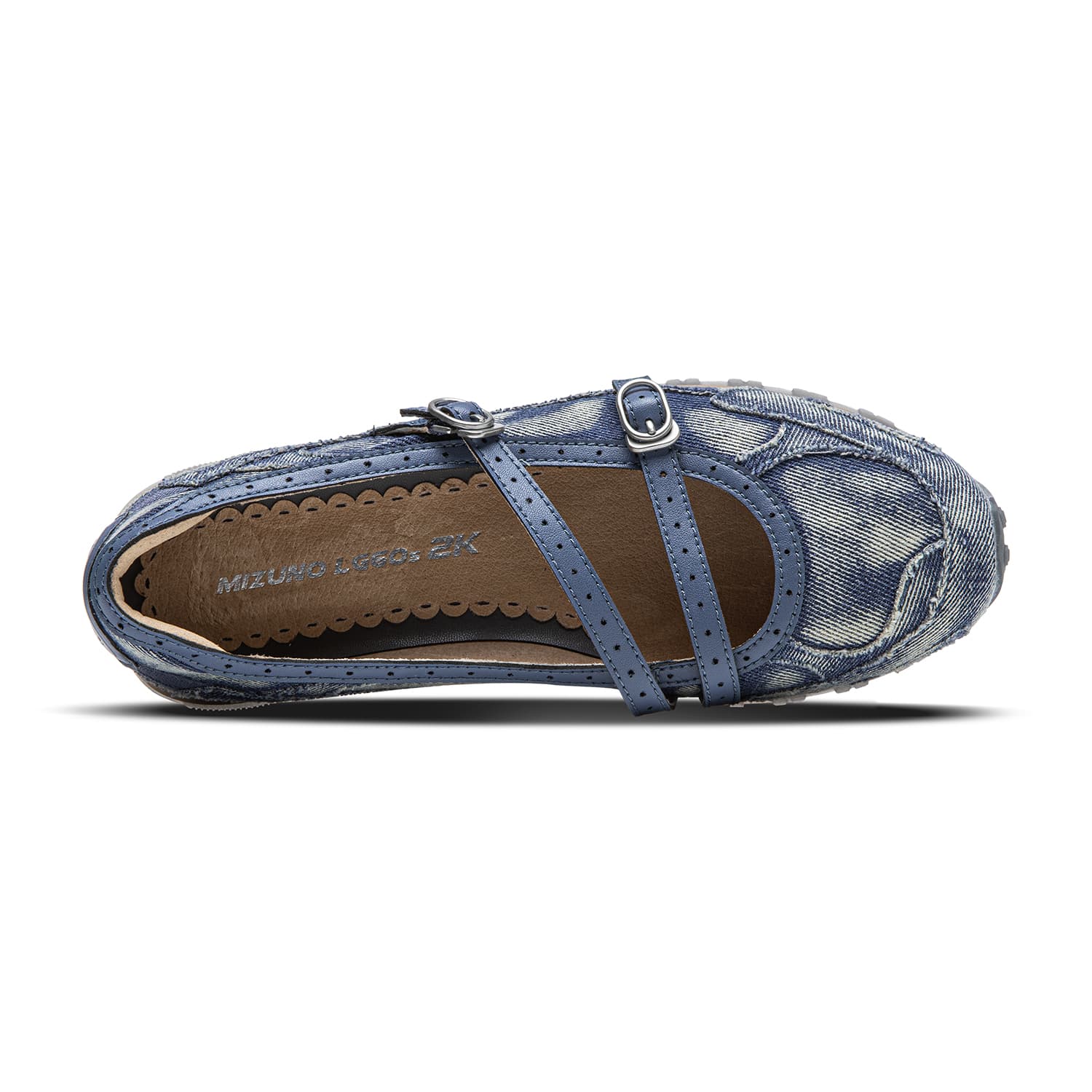 Кроссовки Mizuno LG 60S Тонкая подошва Обувь Балетки Туфли Мэри Джейн Низкий верх Повседневная обувь Женская Джинсовый синий - изображение 3