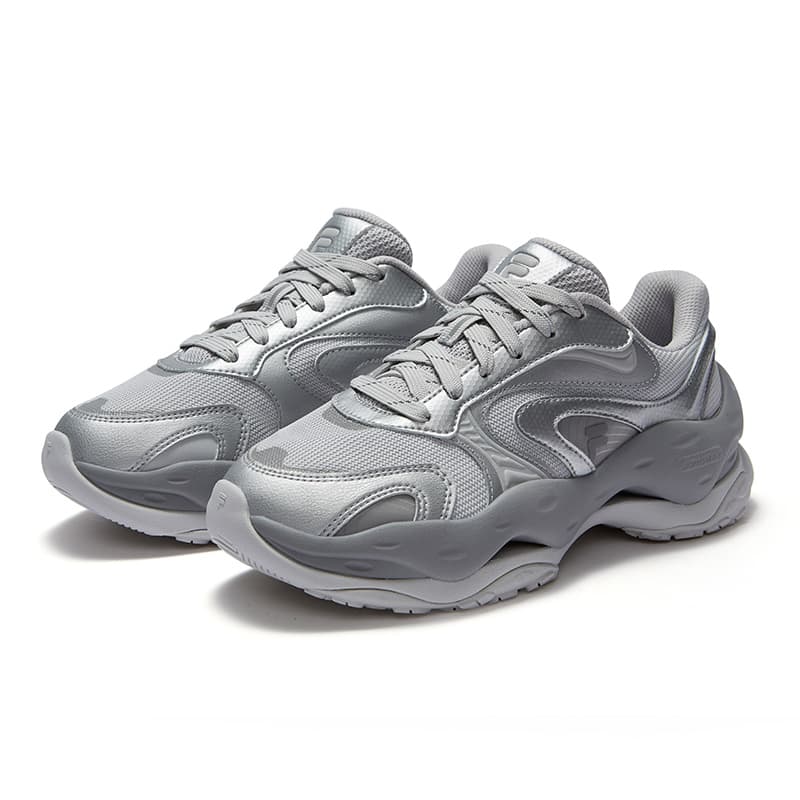 Кроссовки FILA FUSION CHEESE DX Сыры Устойчивые к истиранию Низкие Повседневные Женские Кроссовки Лунный Камень Серый - изображение 3