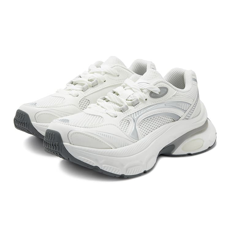 Кроссовки 361° Heart Shoes противоскользящие устойчивые к истиранию низкий топ повседневная обувь для женщин серебряный белый - изображение 3