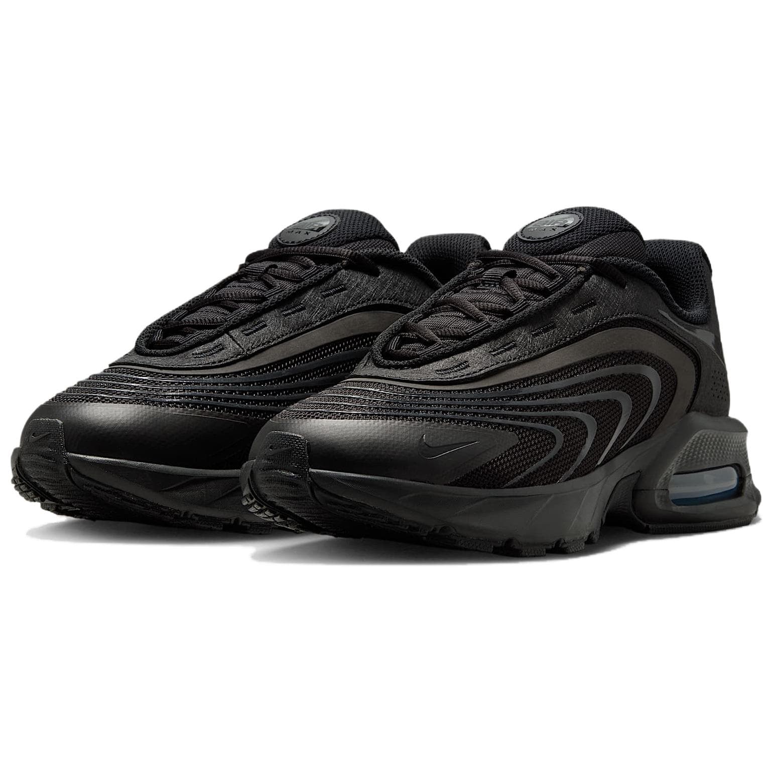 Кроссовки Nike Air Max Пламя Синтетическая кожа Устойчивая к истиранию Низкий верх Повседневная обувь Женская Черная - изображение 3