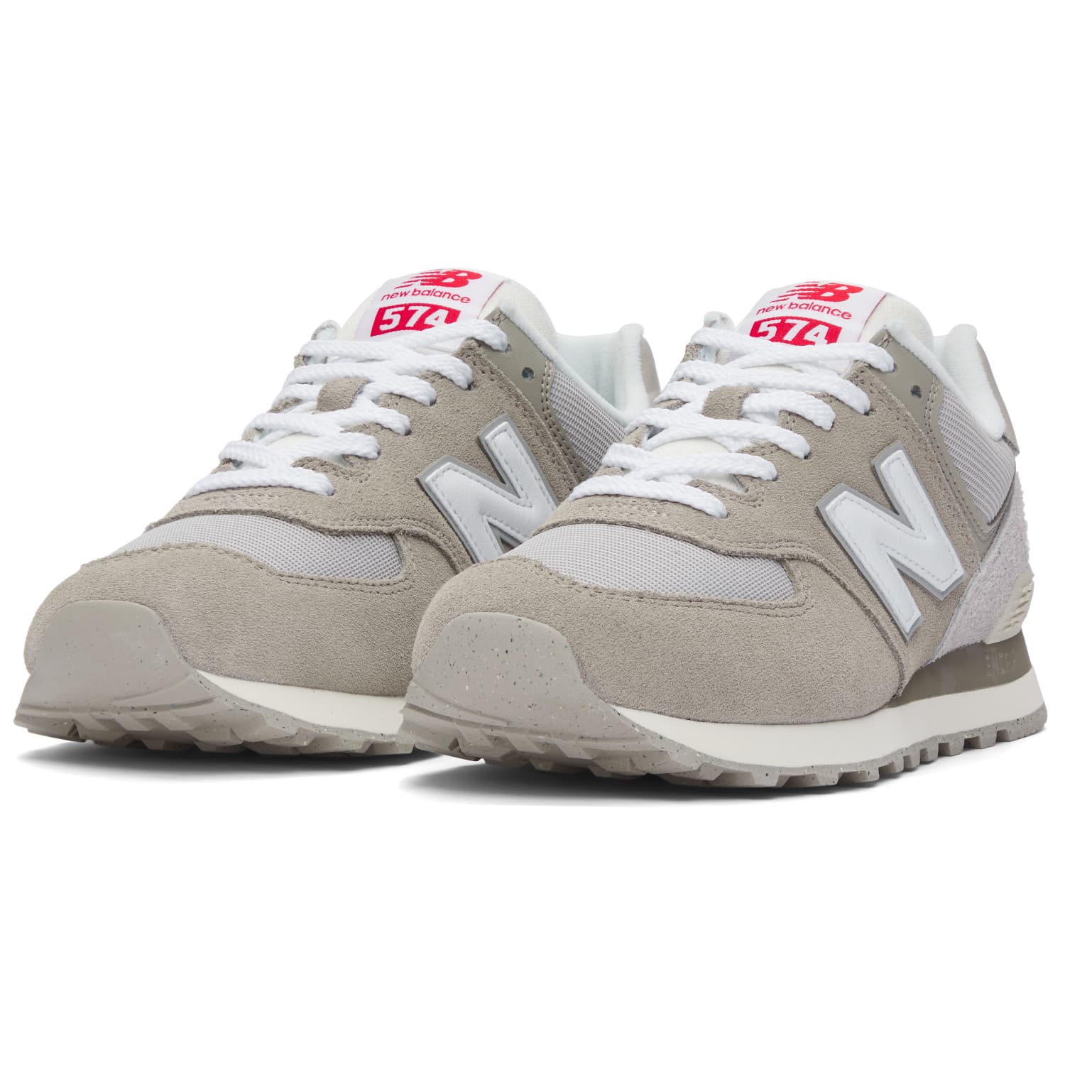 Кроссовки New Balance NB 574 Текстиль Спилок коровьей кожи Низкие кроссовки для бега Унисекс Серый - изображение 4