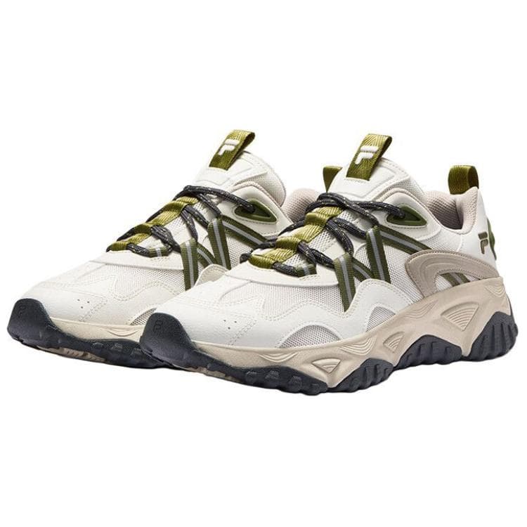 Кроссовки FILA FUSION FREEROAM Wander Shoes Низкие повседневные мужские кроссовки Бежево-зеленые - изображение 2