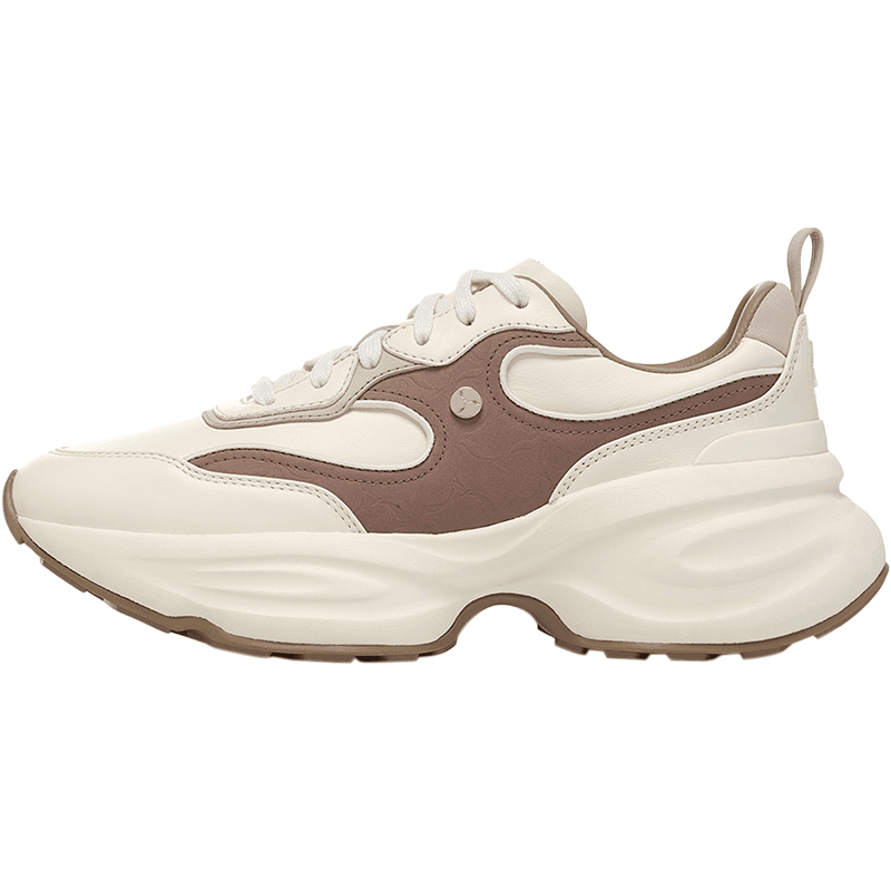 Кроссовки LI-NING 1990 Classic Series Легкие туфли с высокой амортизацией для повседневной носки Женские Экрю/коричневый - изображение 5