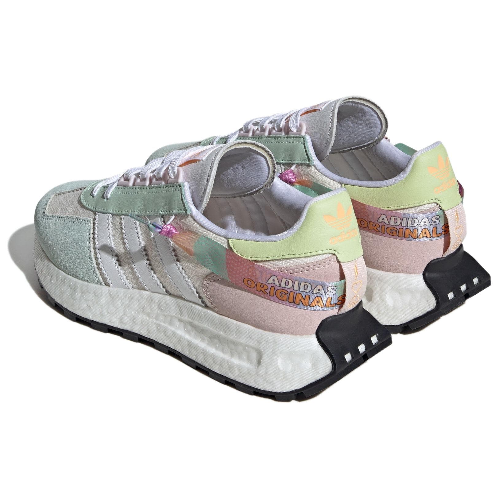 Кроссовки Adidas Originals Retropy E5 Кожа Низкий Верх Повседневная Обувь Женская Зеленый Белый Желтый - изображение 4