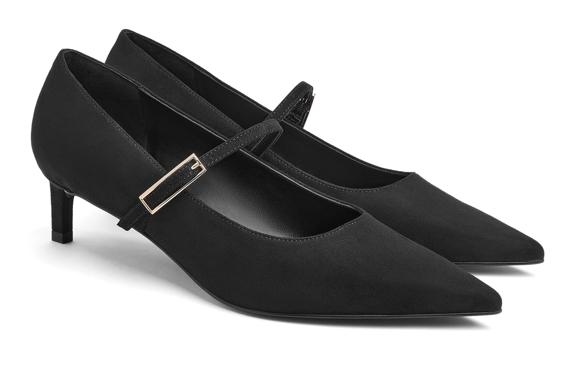 CHARLES&KEITH Ткань с крокодиловым узором, туфли Мэри Джейн с заостренным носком и узким каблуком 4,6 см, женские - изображение 2