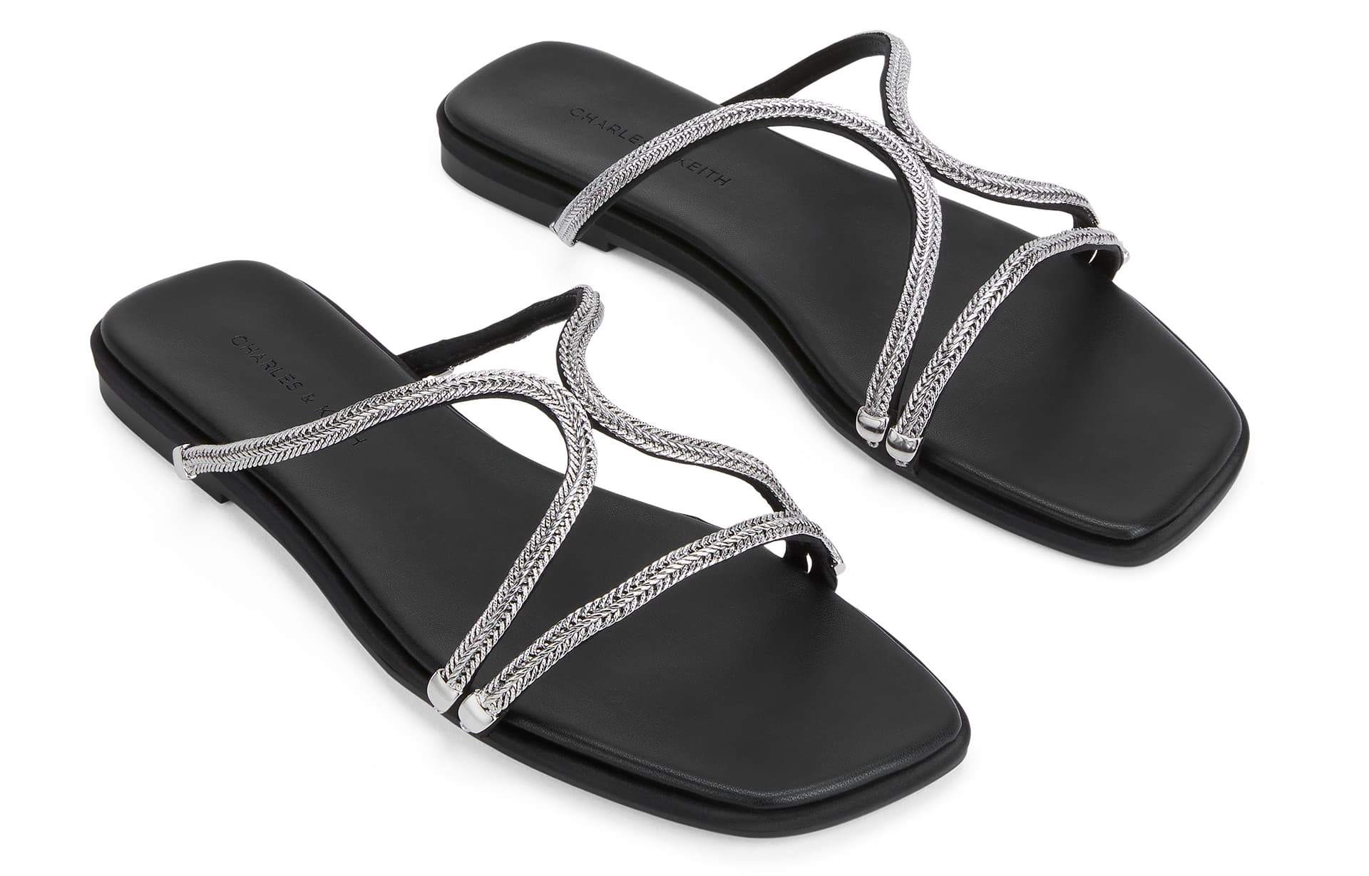 Сандалии CHARLESKEITH ck PU 0.7cm BLACK TEXTUREDSilver - изображение 3
