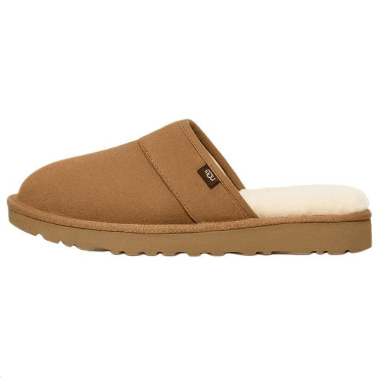 Сандалии UGG Круглый носок Slip-On с флисовой подкладкой мюли устойчивые к истиранию домашние тапочки мужской каштановый - изображение 1
