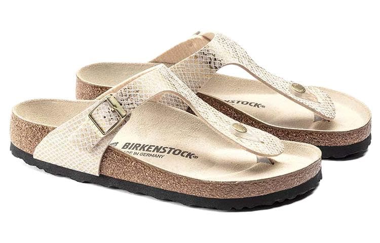 Шлёпанцы Birkenstock ПВХ Стильные Сандалии Женские Белые Узкие - изображение 3