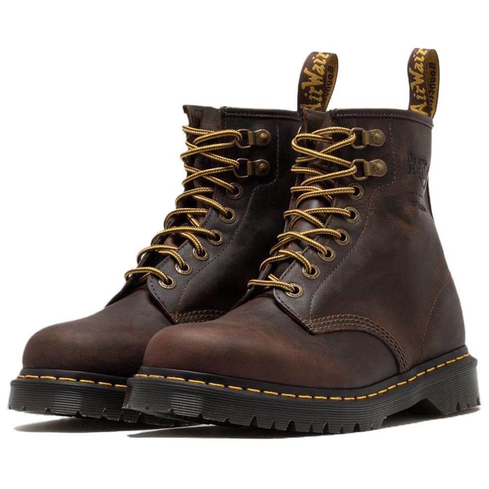 Ботинки Dr.Martens x Thisisneverthat 1460 Кожаные короткие армейские ботинки унисекс каштаново-коричневого цвета - изображение 3