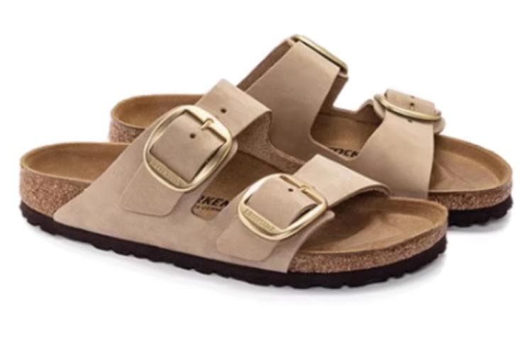 Сандалии Birkenstock Arizona Big Buckle EVA Шлепанцы Женские Бежевые Узкие - изображение 4