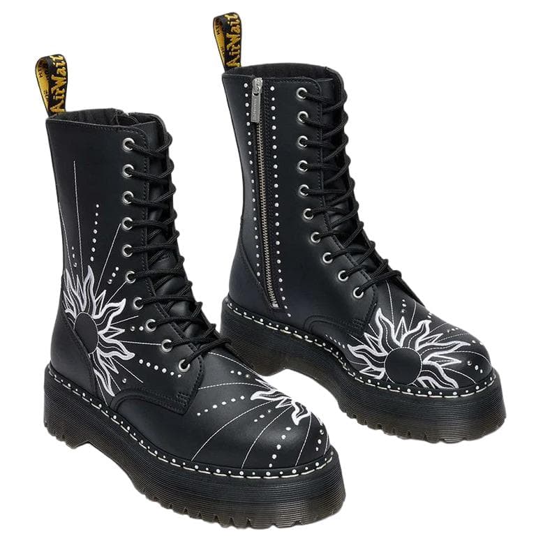 Ботинки Dr.Martens Jadon HI Солнечный Flare Кожа Армейские ботинки 5cm Унисекс Черный - изображение 3