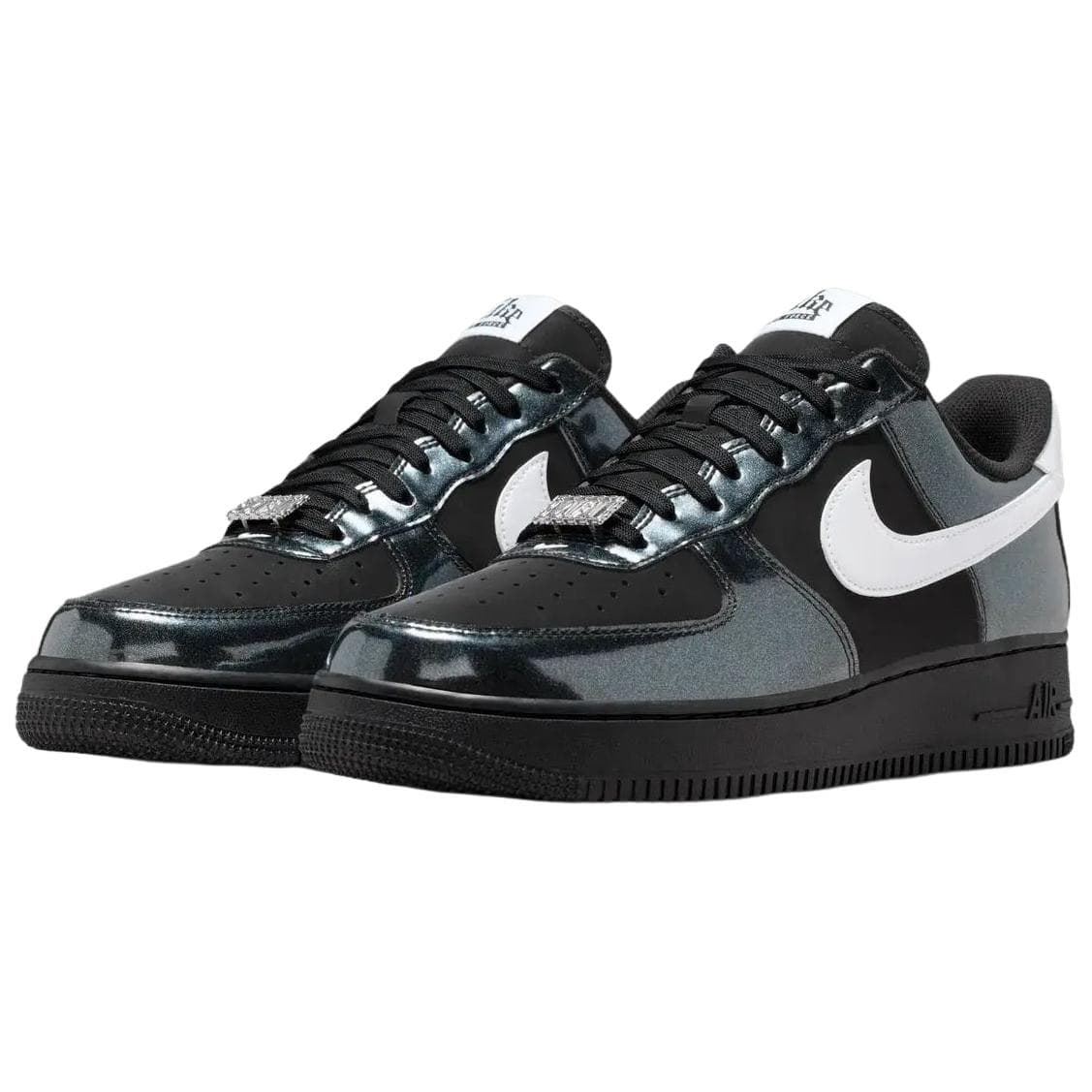 Кроссовки Nike Air Force 1 Синтетическая кожа амортизация дышащая скейтборд унисекс черный белый - изображение 3