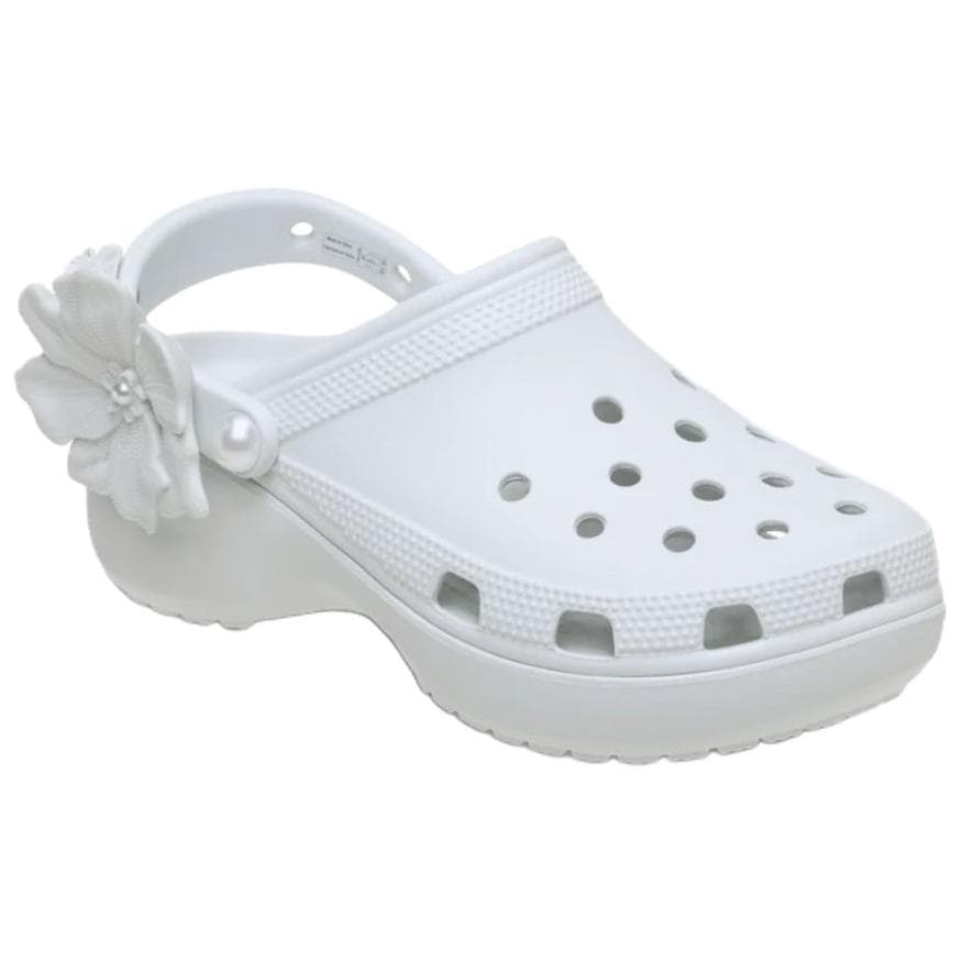 Сабо Crocs Классический Платформа Букет Clog Пластик Сабо Резина Женский Лунный Серый - изображение 3