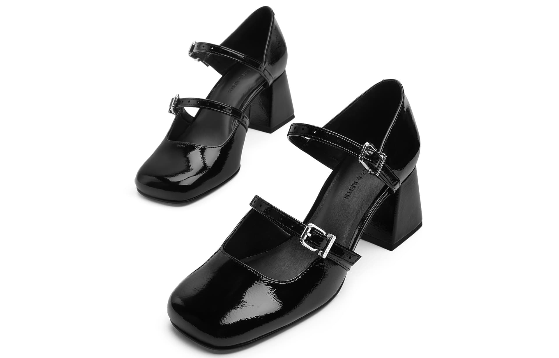Тапочки CHARLESKEITH ck PU 6cm Black PatentBeige - изображение 3