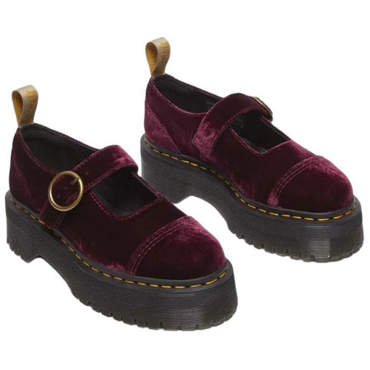 Dr.Martens ADDINA Платформа Mary Jane Туфли 5 см Женские Вишнево-красные - изображение 4