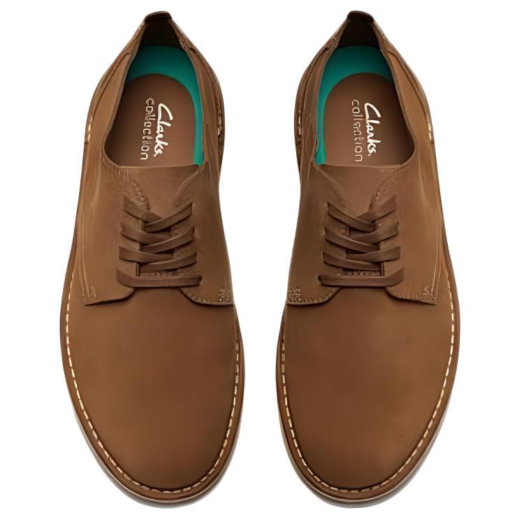 Ботинки Clarks Корова Спилок Повседневная Обувь Мужская Коричневая - изображение 4