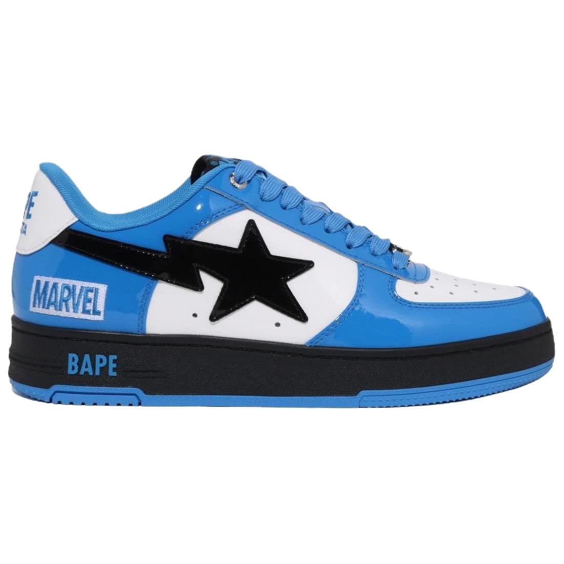Кроссовки A BATHING APE BAPE STA Лакированная кожа Низкий топ Повседневная обувь Унисекс Синий - изображение 2