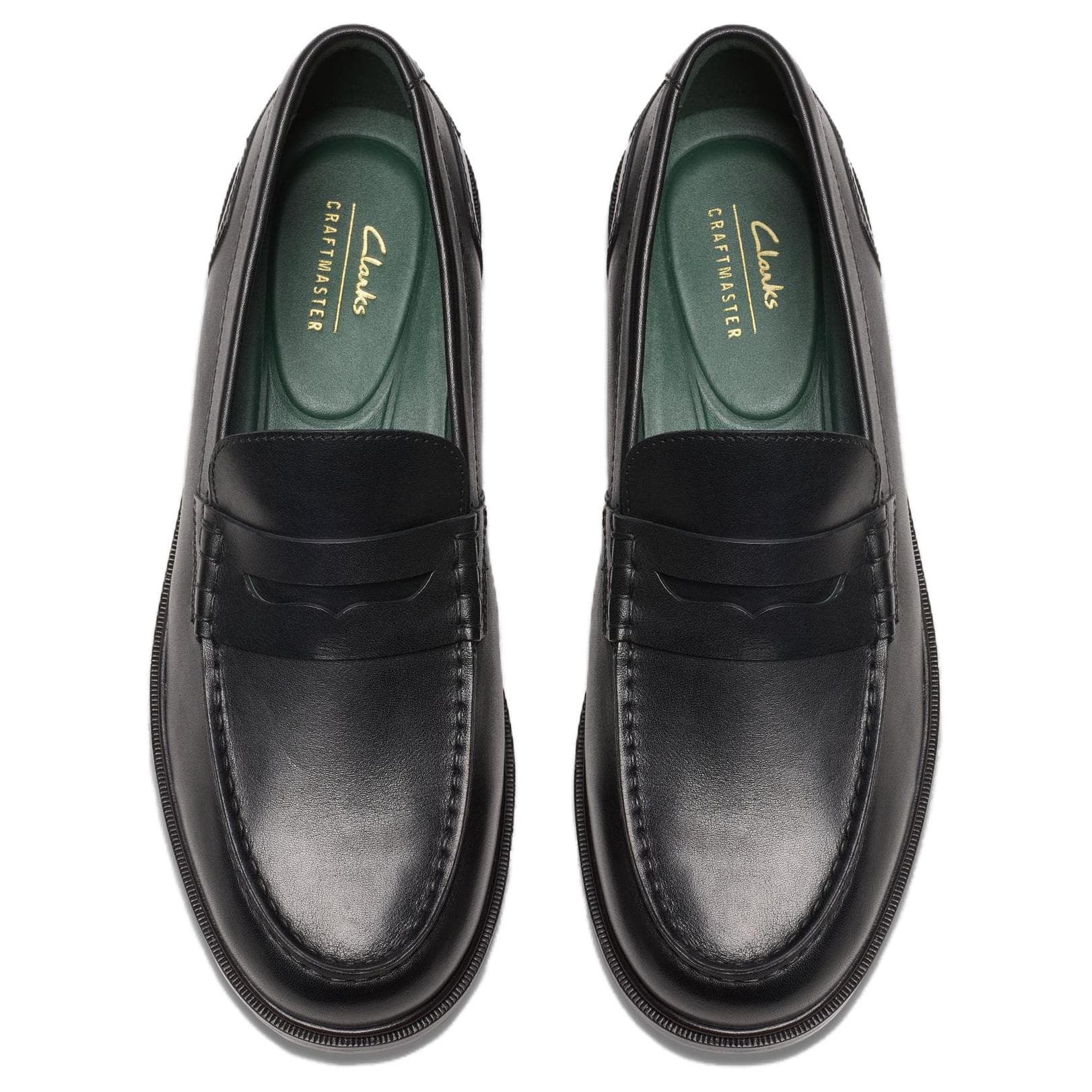Лоферы Clarks Мужские кожаные лоферы черного цвета - изображение 4