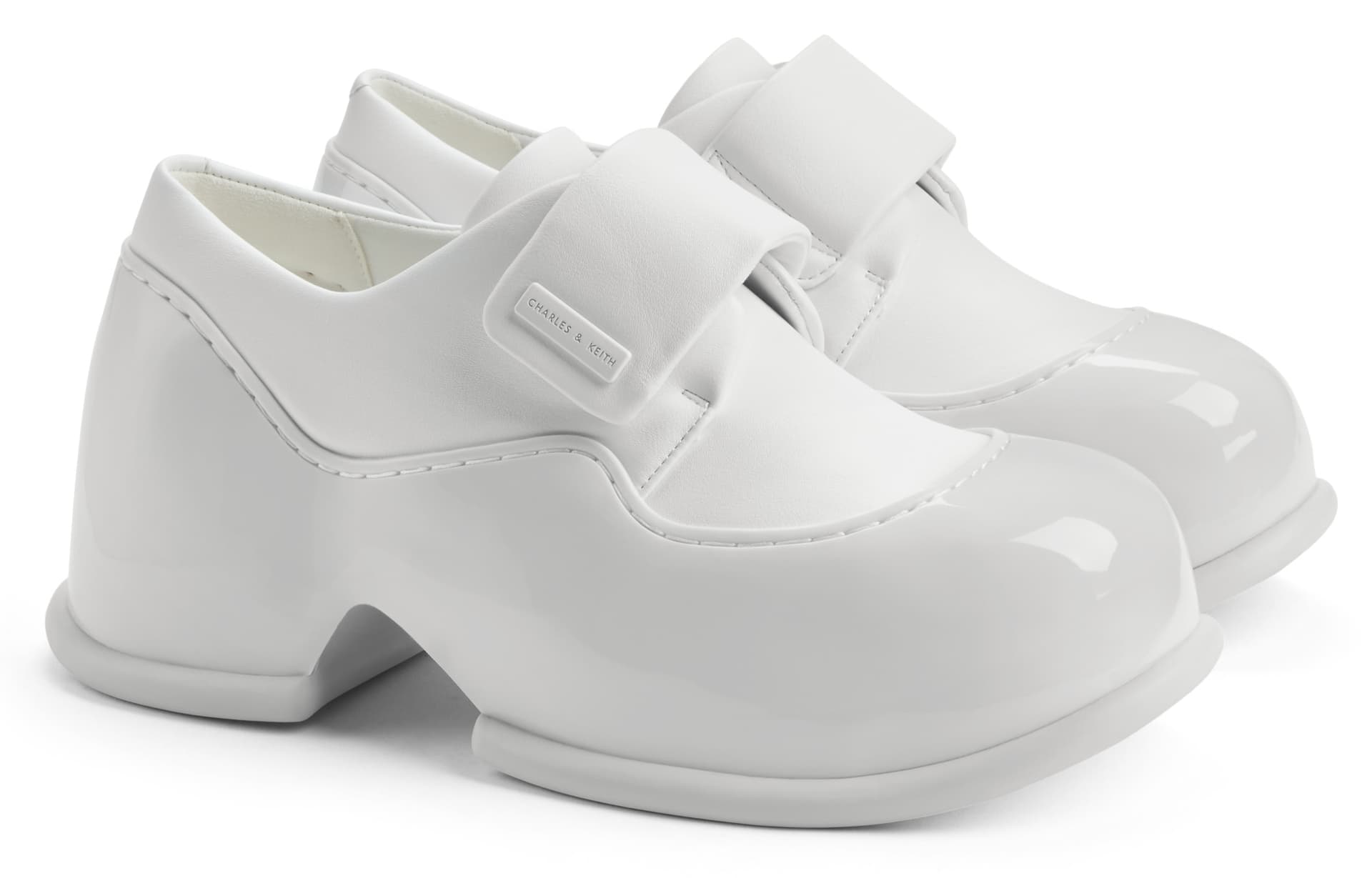 Лоферы CHARLES&KEITH PU Модный Лоферы на платформе с застежкой на липучке 6см Женский - изображение 4