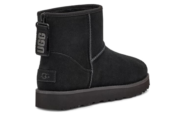 Ботинки зимние UGG Classic Mini Logo Zip Black - изображение 5