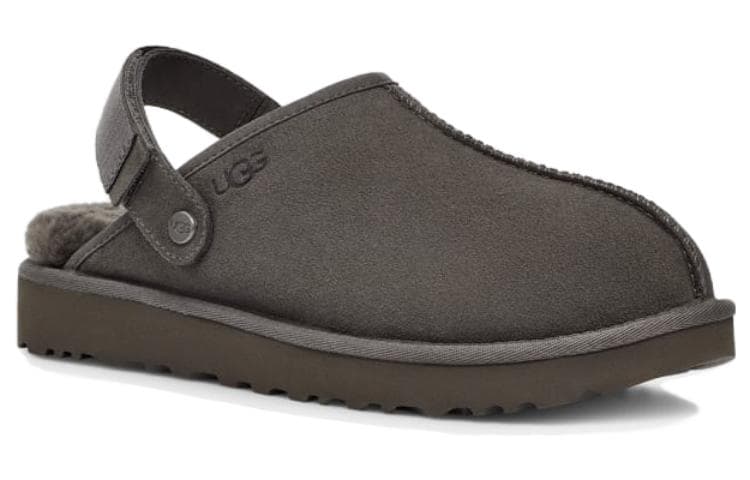 Сандалии UGG Домашние тапочки из кожи женские серые - изображение 3