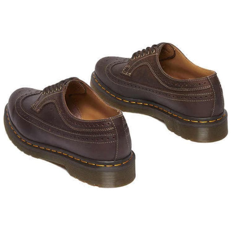 Кроссовки Dr.Martens Originals Коровья кожа Устойчивая к истиранию Низкая повседневная обувь Унисекс Темно-коричневый - изображение 4